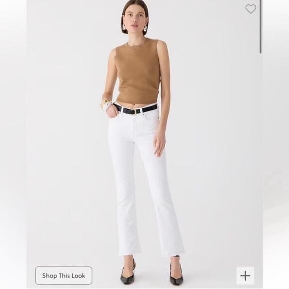 J. Crew 9” Demi Boot Crop Jeans - White Wash - Picture 1 of 5